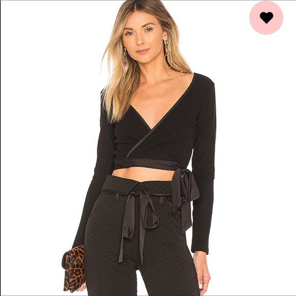 For Love And Lemons Tops - FOR LOVE & LEMONS | EUC Black Freddy Wrap Top